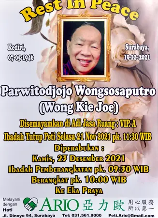 Parwitodjojo Wongsosaputro first banner