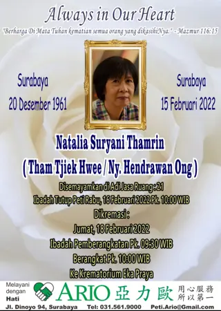 Natalia Suryani Thamrin first banner