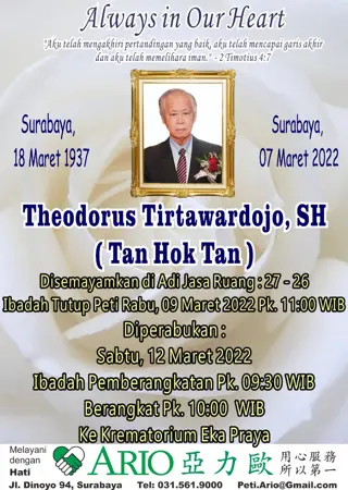 Theodorus Tirtawardojo first banner