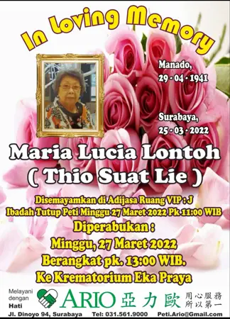 Maria Lucia Lontoh first banner
