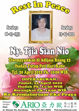 Tjia Sian Nio second banner