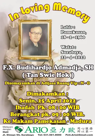 F.X. Budihardjo Admadja S.H second banner