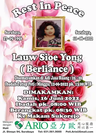 Lauw Sioe Yong second banner