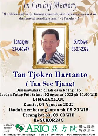 Tan Tjokro Hartanto first banner