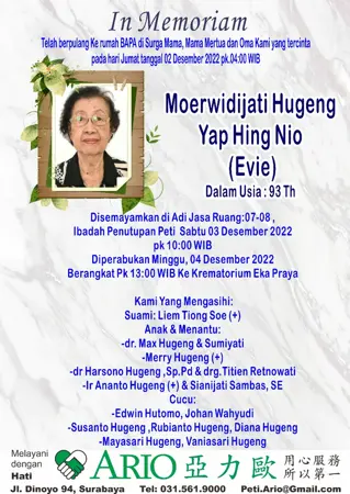 Moerwidijati Hugeng Yap Hing Nio first banner