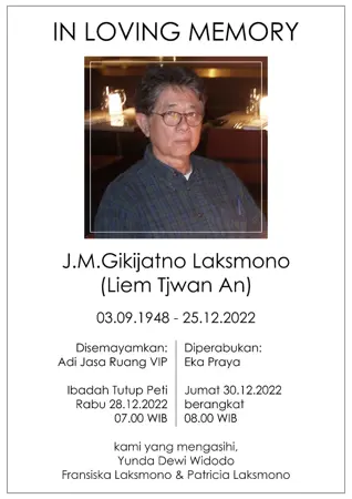 J.M. Gikijatno Laksmono third banner