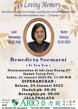 Benedicta Soemarni second banner