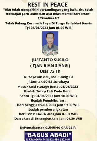 Justanto Susilo first banner