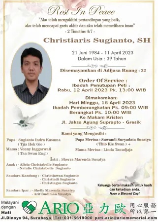 Christiaris Sugianto, SH first banner