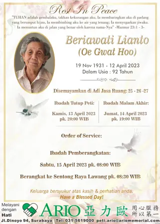 Beriawati Lianto first banner