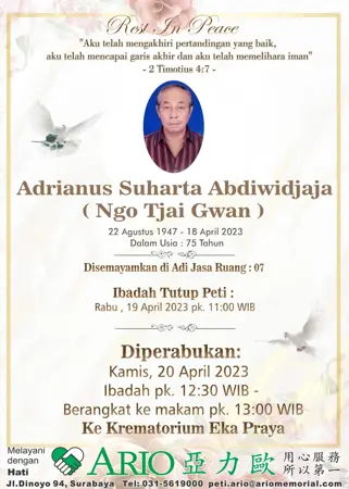 Adrianus Suharta Abdiwidjaja first banner