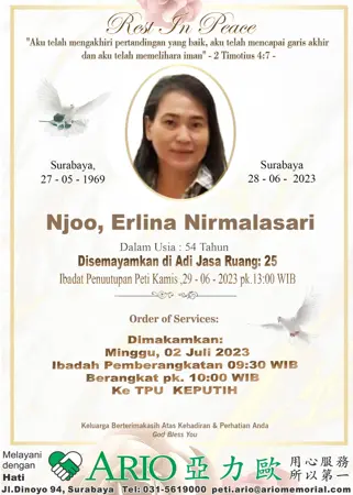 Njoo, Erlina Nirmalasari first banner