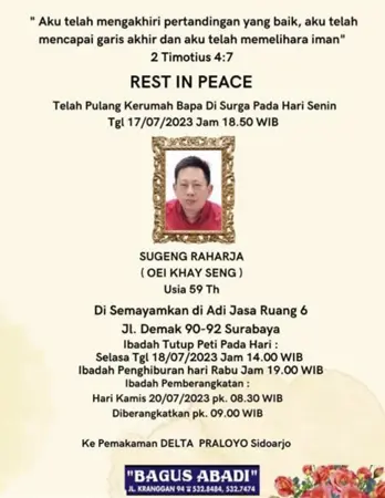 Sugeng Raharja first banner