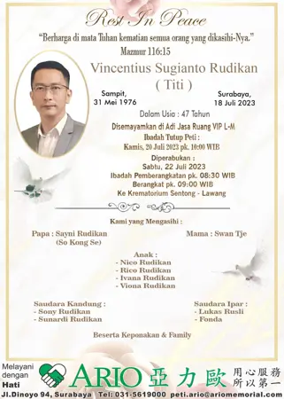 Vincentius Sugianto Rudikan first banner