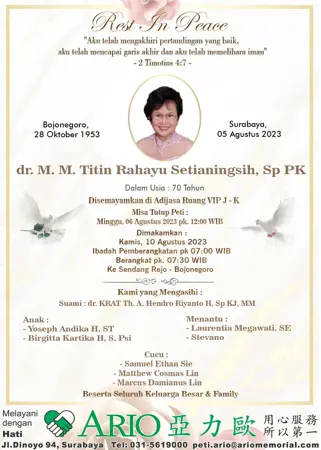 dr. M. M. Titin Rahayu Setianingsih, Sp PK first banner