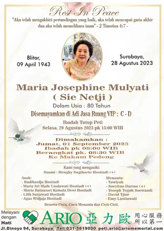 Maria Josephine Mulyati first banner