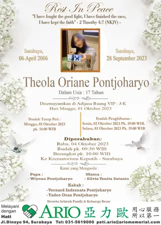 Theola Oriane Pontjoharyo first banner