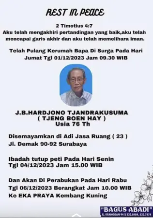 J.B. Hardjono Tjandrakusuma first banner