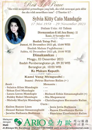 Sylvia Kitty Cato Mandagie first banner