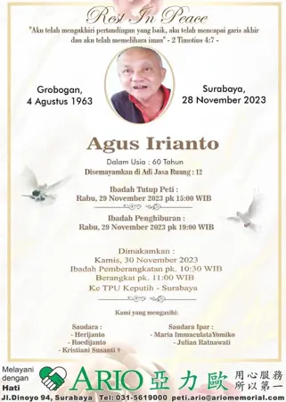 Agus Irianto first banner