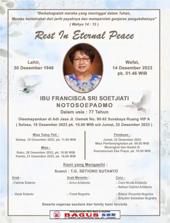 Ibu Francisca Sri Soetjiati Notosoepadmo second banner