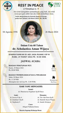 dr. Scholastica Aman Wijaya first banner