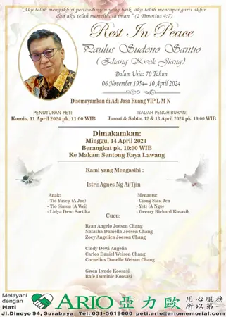 Paulus Sudono Santio second banner