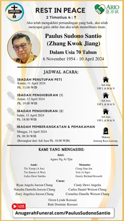 Paulus Sudono Santio first banner