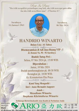 Handrio Winarto first banner