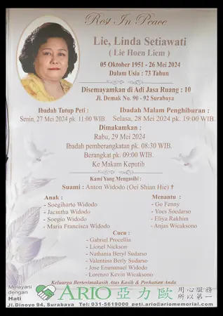 Lie Linda Setiawati first banner