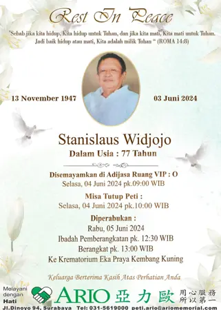 Stanislaus Widjojo first banner