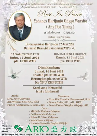 Yohanes Harijanto Onggo Warsito first banner