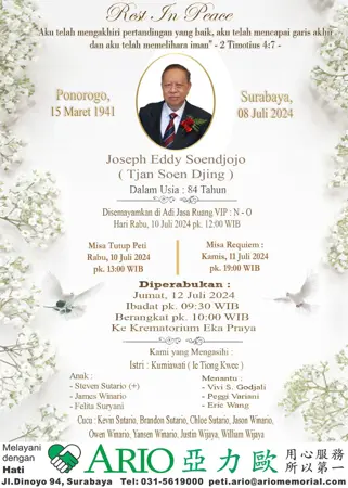 Joseph Eddy Soendjojo first banner