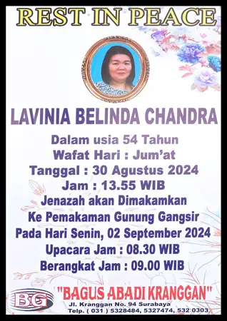 Lavinia Belinda Chandra first banner