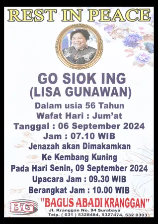 Go Siok ing first banner