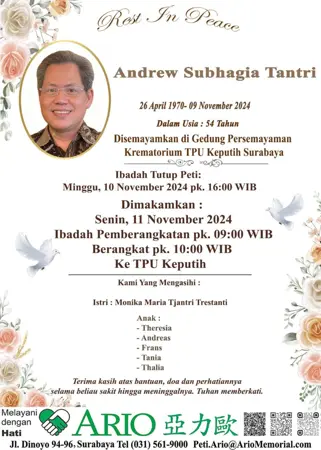 Andrew Subhagia Tantri first banner