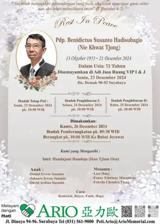 Pdp. Benidictus Susanto Hadisubagio first banner