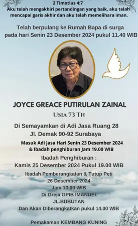 Joyce Greace Putirulan Zainal first banner