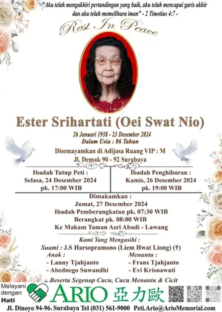 Ester Srihartati first banner