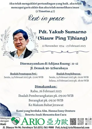 Pdt. Yakub Sumarno first banner