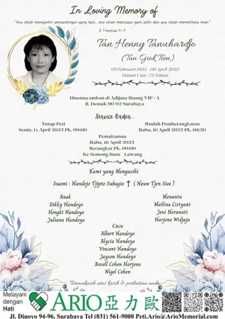 Tan Henny Tanuhardjo first banner