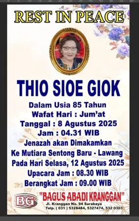 Thio Sioe Giok first banner