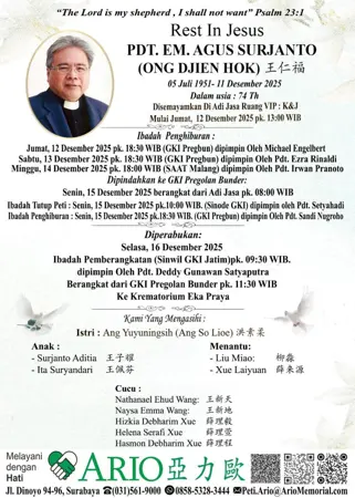 Pdt. Em. Agus Surjanto first banner
