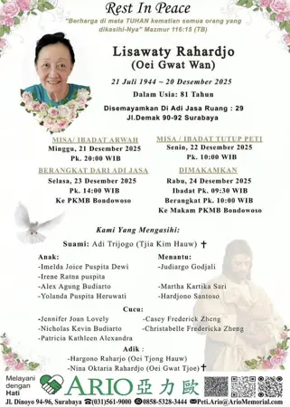 Lisawaty Rahardjo first banner
