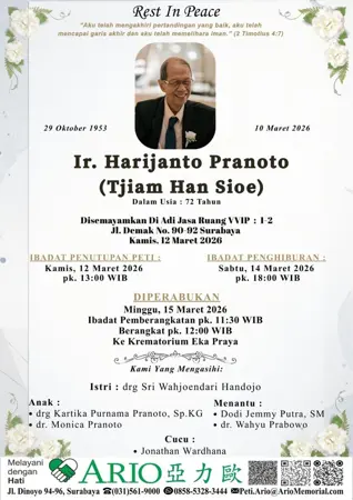 Ir. Harjianto Pranoto first banner