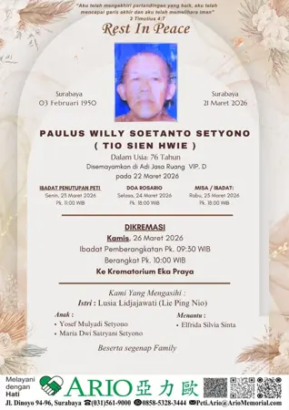 Paulus Willy Soetanto Setyono first banner