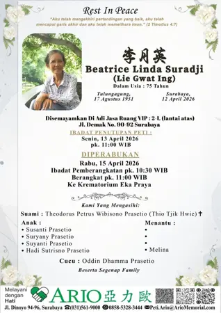 Beatrice Linda Suradji first banner