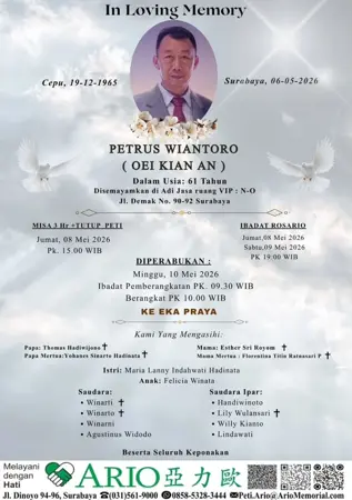 Petrus Wiantoro first banner
