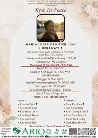 Maria Lucia Oen Piek Lian first banner