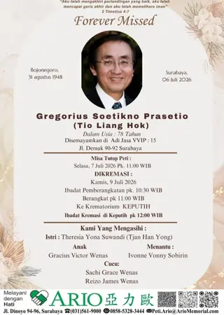 Gregorius Soetikno Prasetio first banner